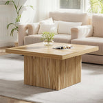 Chandler Farmhouse Square Wood Coffee Table for Living Room