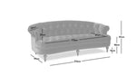Amand Velvet Rolled Arm Chesterfield