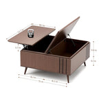 Kylie Modern Lift Top Square Coffee Table with Storage