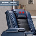 Maverick Power Recliner with Adjustable Headrest for Man Cave Home Theater Chair with Cup Holders USB LED (Set of 4)