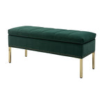 Fabio Upholstered Flip Top Storage Bench - Green