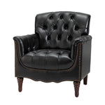 Elijah Genuine Leather Armchair - Black