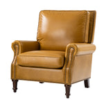 Raymond Genuine Leather Armchair - Camel