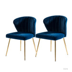 Milia Dining Chair Set of 2 - Navy