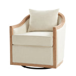 Paul Jess Farmhouse Solid Wood Swivel Chair - Ivory