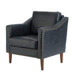 Bonita Vegan Leather Armchair - Navy
