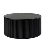 Lance Round Coffee Table - Black / 35.5