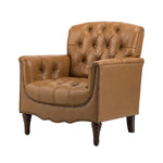 Elijah Genuine Leather Armchair - Camel