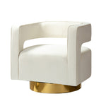 Blanca Swivel Barrel Chair - Ivory