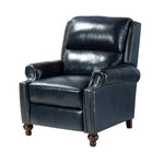 Franco Genuine Leather Recliner - Navy