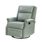 Louise Genuine Leather Swivel Rocker Recliner - Sage / 29.6