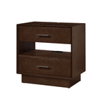 Peter 2-Drawer Nightstand with Built-In Outlets - Walnut