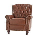 Abraham Genuine Leather Recliner - Brown