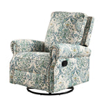 Kaspar Manual Swivel Glider Recliner - Blue