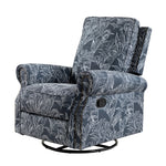Kaspar Manual Swivel Glider Recliner - Navy