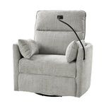 Archibald Power Rocking Swivel Nursery Recliner - Light Grey