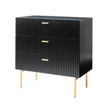 Aram 3 Drawer Bachelor Chest - Black