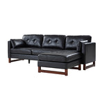 Amando Genuine Leather Reversible Sectional - Black