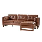 Amando Genuine Leather Reversible Sectional - Brown