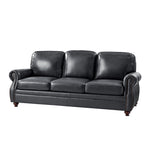 Gerardo Genuine Leather Sofa - Navy