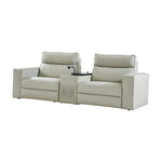 Kenny Electronic Modular Leather Sofa - Beige / 106.5