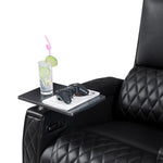 Valerie Home Theater Seating Top Grain Leather Recliner Sofa Power Headrest & Footrest