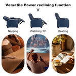 Maverick Power Recliner with Adjustable Headrest for Man Cave Home Theater Chair with Cup Holders USB LED (Set of 4)