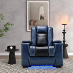 Maverick Power Recliner with Adjustable Headrest for Man Cave Home Theater Chair with Cup Holders USB LED (Set of 4)