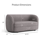 Ramona 63'' Curved Tuxedo Arm Loveseat