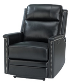 Heinrich Genuine Leather Power Recliner - Black