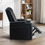 Valentina 35.4'' Wide Modern Faux Leather Power Recliner Home Theater Individual Seat with Cup Holders