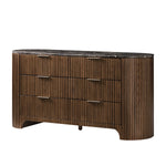 Arcua Fluted Marble Dresser - Walnut