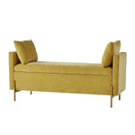 Arrigo Upholstered Flip Top Storage Bench - Mustard