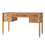 Derk 55''W Desk With 5 Drawers - Teak