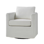 Asser Slipcovered Swivel Chair - White