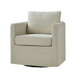 Asser Slipcovered Swivel Chair - Linen
