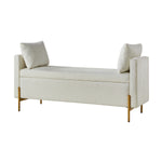 Arrigo Upholstered Flip Top Storage Bench - Ivory