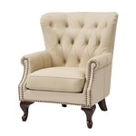 Anthony Genuine Leather Armchair - Beige