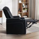 Valentina 35.4'' Wide Modern Faux Leather Power Recliner Home Theater Individual Seat with Cup Holders