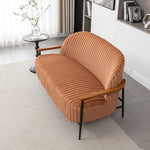 Louis Tufted Fabric Sofa with Iron Legs