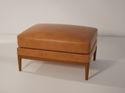 Erauso Genuine Leather ottoman - Navy