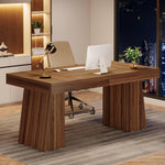 Sophie Executive Mid-Century Modern Home Office Desk with Sturdy Base