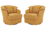 Vivian Mid-Century Modern Barrel Swivel Chairs 