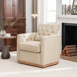 Francis Genuine Leather Swivel Armchair