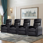 Garrett Modern and Soft Touch Breathable Leather Massage Home Theater Individual Seat with Remote Control