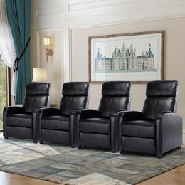 Garrett Modern and Soft Touch Breathable Leather Massage Home Theater Individual Seat with Remote Control