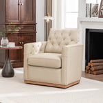 Francis Genuine Leather Swivel Armchair