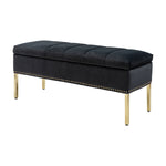 Fabio Upholstered Flip Top Storage Bench - Black