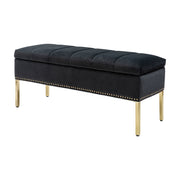 Fabio Upholstered Flip Top Storage Bench - Black