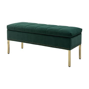 Fabio Upholstered Flip Top Storage Bench - Green